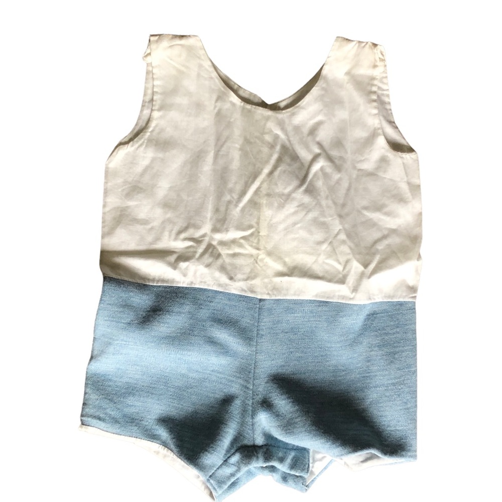 Me Too two tone lined cotton wool romper